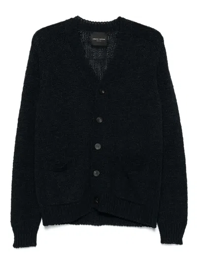 Roberto Collina V-neckline Ribbed Cuffs Long Sleeves In Black