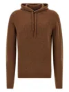 Roberto Collina Knitted Hoodie In Brown
