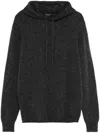 Roberto Collina Knitted Hoodie In Grey