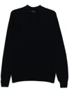 Roberto Collina Knitted Polo Sweater In Blau