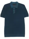 Roberto Collina Knitted Polo Shirt In Blue