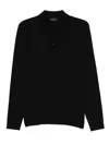Roberto Collina Knitted Polo Sweater In Black