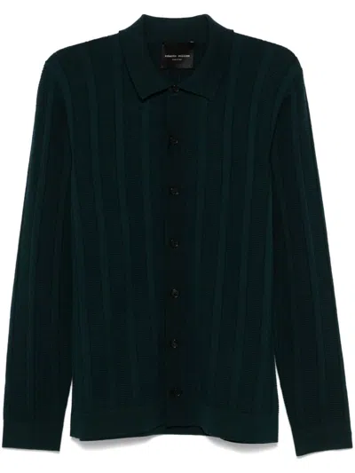 Roberto Collina Knitted Shirt In Green