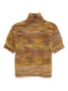 Roberto Collina Knitted Short-sleeve Top In Brown