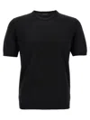 Roberto Collina Black Knitted T-shirt In Black