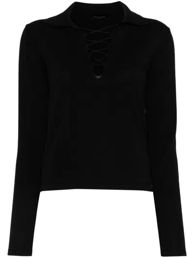 Roberto Collina Knitted Top In Black