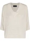 Roberto Collina V-neck Sweater In Neutrals