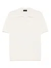 Roberto Collina Short Sleeve Cotton Polo Shirt In Neutrals