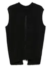 Roberto Collina Back Slit Cotton Blend Top In Black