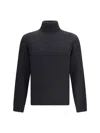 Roberto Collina Anthracite Grey Wool Turtleneck Sweater In Black