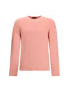 Roberto Collina Long Sleeves Pressed Gauze Round Neck Sweater Clothing In Pink