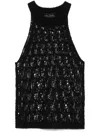 Roberto Collina Lace-effect Knitted Top In Schwarz