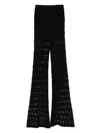 Roberto Collina Lace-effect Knitted Trousers In 黑色