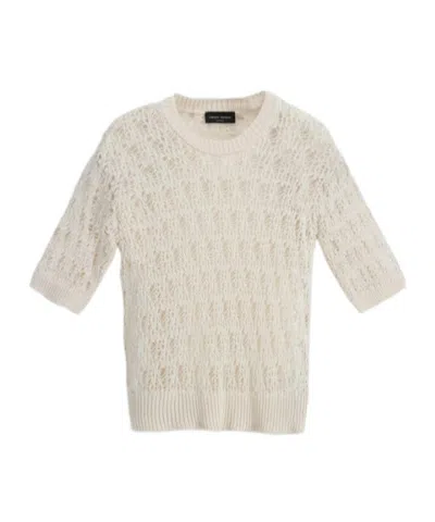 Roberto Collina Lace Effect Sweater In White