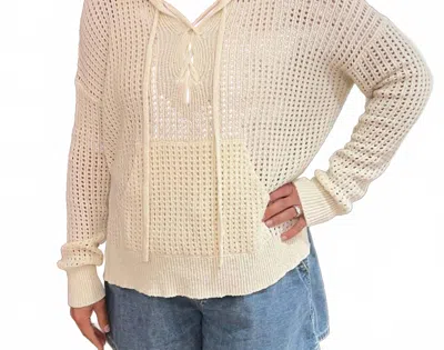 Roberto Collina Lace Up Hoodie In Latte In Neutral