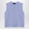 ROBERTO COLLINA LIGHT BLUE CASHMERE BLEND WAISTCOAT