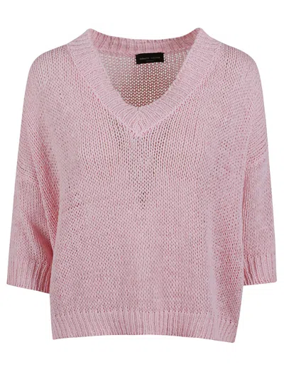 ROBERTO COLLINA ROBERTO COLLINA LIGHTWEIGHT COTTON SWEATER WITH DEEP V-NECKLINE