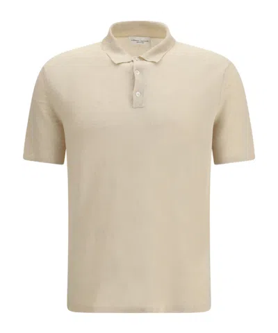 Roberto Collina Lightweight Linen Polo Shirt In Brown