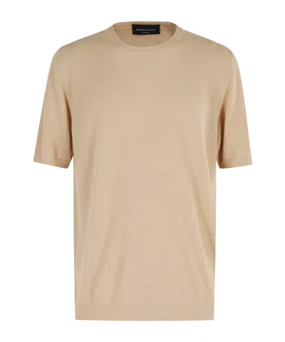 Roberto Collina Logo Short-sleeve T-shirt In Brown