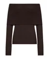 Roberto Collina Long Sleeve Boat Neck Sweater In Brown