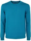Roberto Collina Man Sweater Pastel Blue Size 44 Cotton, Nylon, Elastane