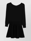 Roberto Collina Long-sleeved Wool Flared Dress Clothing In Black