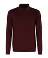 Roberto Collina Long Sleeve Ribbed Polo Shirt In Brown