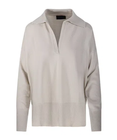 Roberto Collina Long Sleeve Ribbed Sweater In Gray