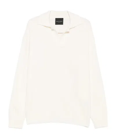 ROBERTO COLLINA LONG SLEEVE RIBBED SWEATER