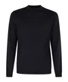 Roberto Collina Long Sleeve Ribbed Sweatshirt In Blue