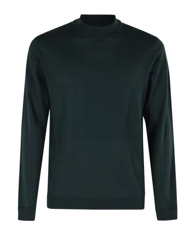 Roberto Collina Long Sleeve Ribbed Sweatshirt In Green