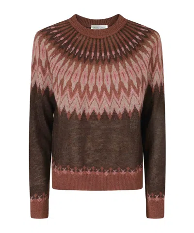 Roberto Collina Fair Isle-pattern Sweater In Brown