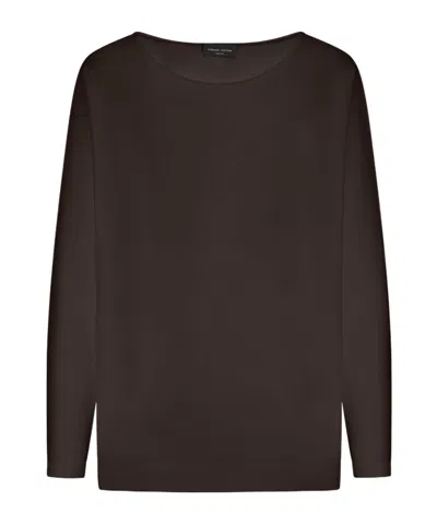 Roberto Collina Long Sleeve Sweatshirt In Brown
