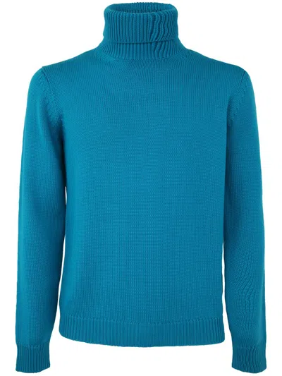 Roberto Collina Long Sleeve Turtle Neck Sweater Clothing In Blue