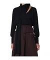 Roberto Collina Sweater Featuring Long Scarf Detail And V-neck In Black