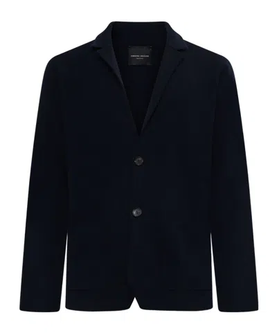Roberto Collina Long Sleeved Knitted Blazer In Black