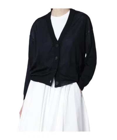 Roberto Collina Long-sleeved Knitted Cardigan In Blue