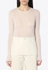 Roberto Collina Semi-transparent Sweater In Natural Colour In Neutral