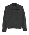 Roberto Collina Mélange-effect Polo Jumper In Gray