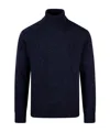 Roberto Collina Ribbed Cuffs Wool Turtleneck Sweater In Black