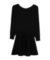 Roberto Collina Long-sleeved Wool Flared Dress Clothing In Black