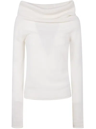 Roberto Collina Long Sleeves Boat Neck Sweater Clothing In Neutral