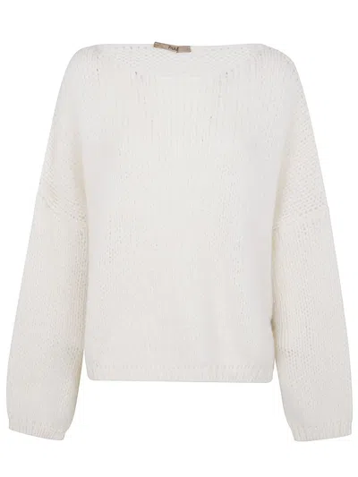 Roberto Collina Long Sleeves Boat Neck Sweater Clothing In White