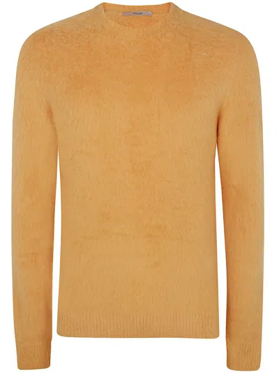 Roberto Collina Long Sleeves Pressed Gauze Round Neck Sweater Clothing In Brown