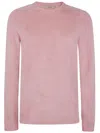 Roberto Collina Long Sleeves Pressed Gauze Round Neck Sweater Clothing In Pink