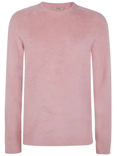 Roberto Collina Long Sleeves Pressed Gauze Round Neck Sweater Clothing In Pink