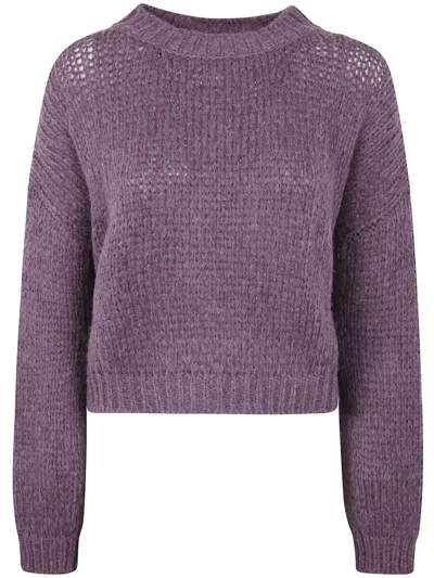Roberto Collina Long Sleeves Round Neck Sweater Clothing In Purple