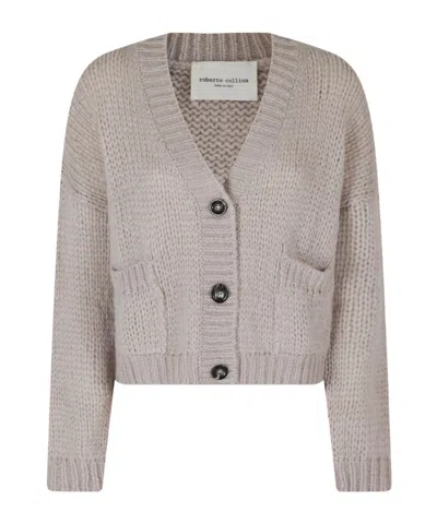 Roberto Collina Chunky-knit Button-up Cardigan In Gray