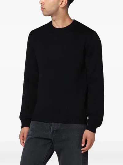 Roberto Collina Crew Neck Knit Sweater Ribbed Cuffs Hem In Animal Print