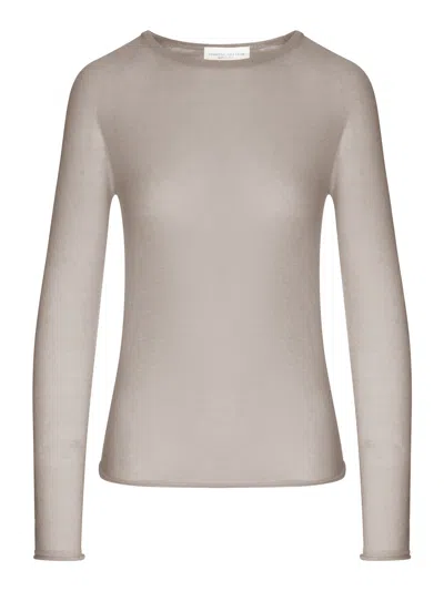 Roberto Collina Long-sleeve Crew-neck Sweater In Gray